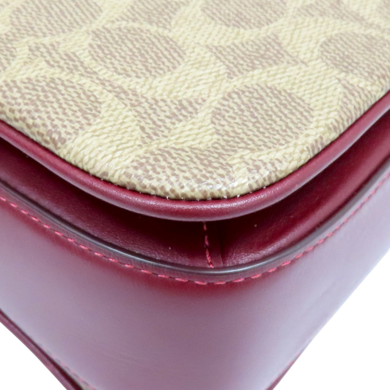 紅色 棕色 牛皮 CASSIE經典帆布斜背手袋 肩背包【COACH 蔻馳】 68349-11