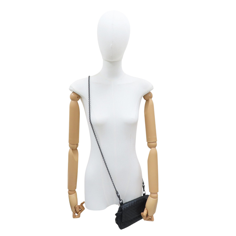 黑色 羊皮編織 mini 鏈帶包【BOTTEGA VENETA BV 寶緹嘉】-9