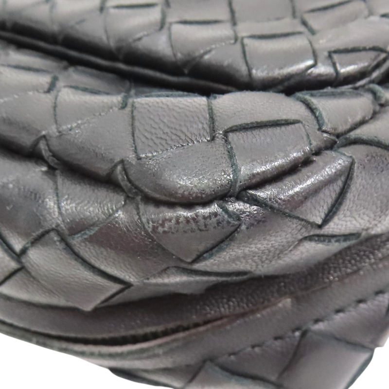 黑色 羊皮編織 mini 鏈帶包【BOTTEGA VENETA BV 寶緹嘉】-11