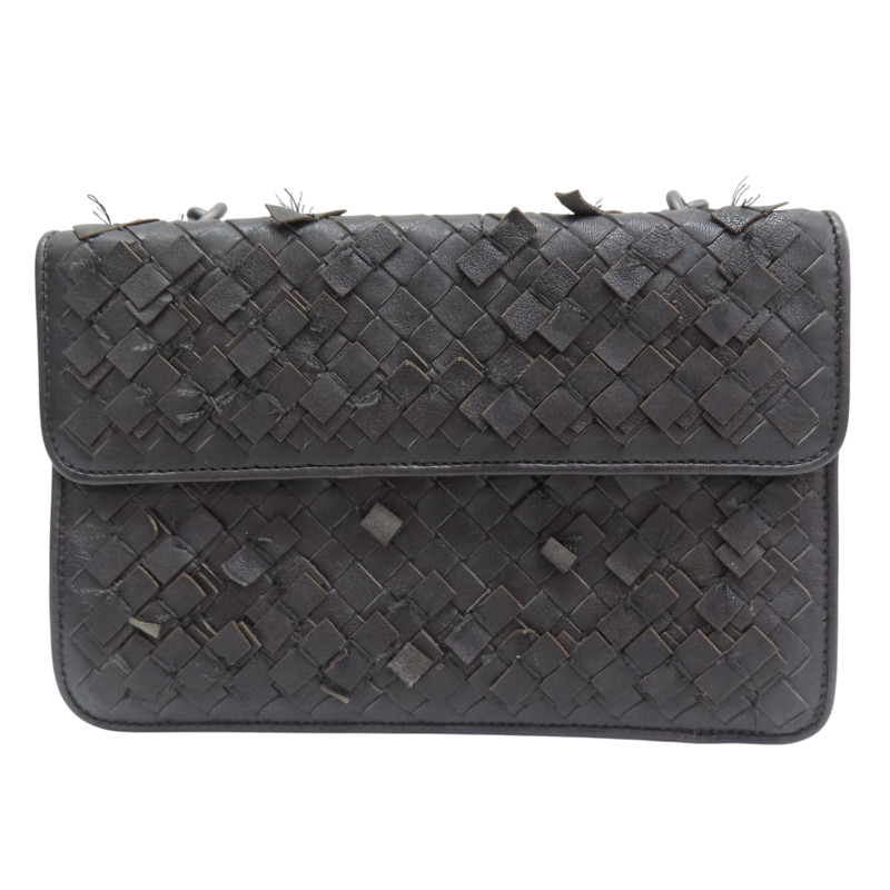 深棕色 羊皮編織 線頭造形 肩背包【BOTTEGA VENETA BV 寶緹嘉】-1