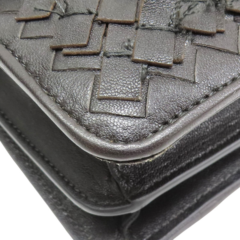 深棕色 羊皮編織 線頭造形 肩背包【BOTTEGA VENETA BV 寶緹嘉】-12