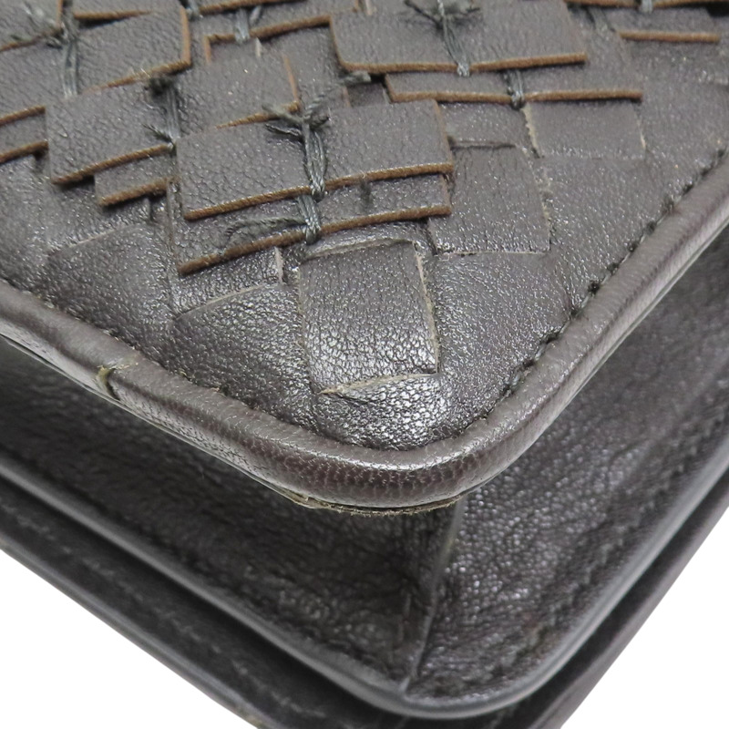 深棕色 羊皮編織 線頭造形 肩背包【BOTTEGA VENETA BV 寶緹嘉】-13