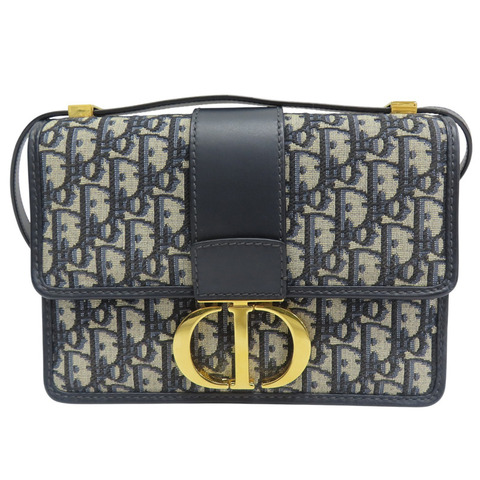 藍色 緹花帆布 30 Montaigne 肩背包【Dior 迪奧】 M9203UTZQ_M928