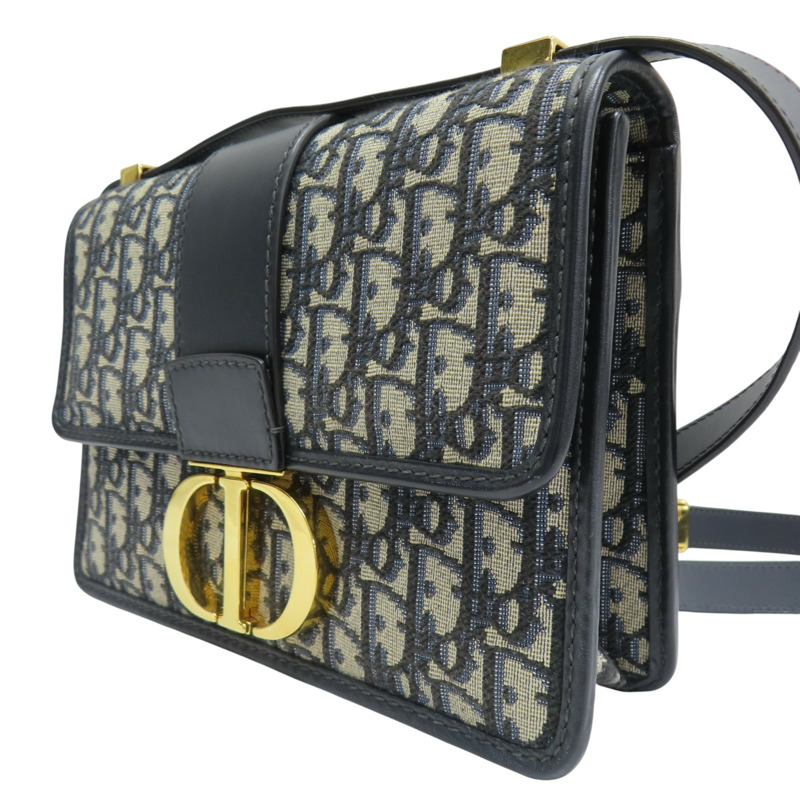藍色 緹花帆布 30 Montaigne 肩背包【Dior 迪奧】 M9203UTZQ_M928-2
