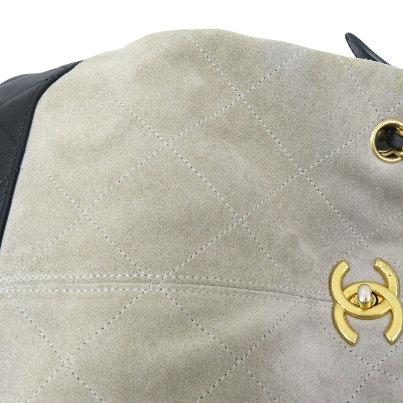 黑色牛皮 灰色麂皮 兩用包【CHANEL 香奈兒 】 AS5635-14