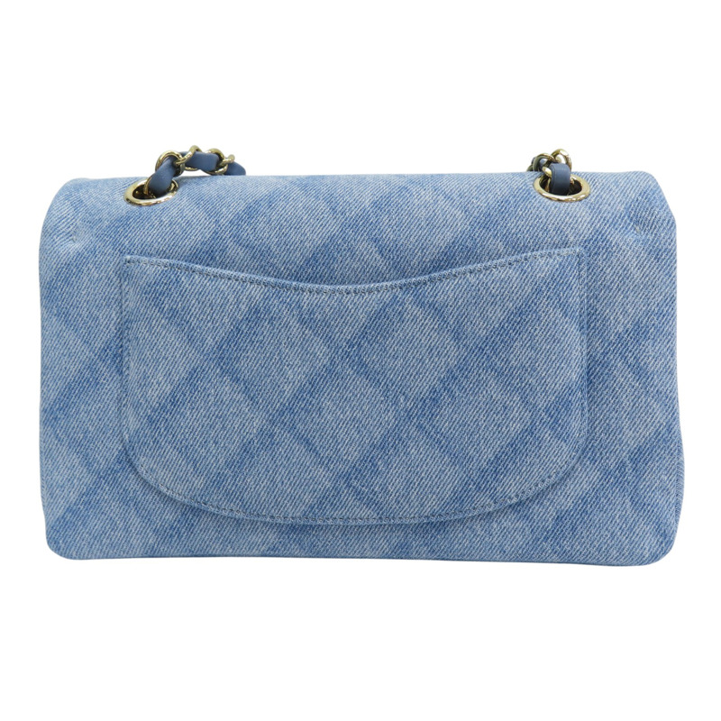 藍色 單寧布 COCO 23 鏈帶肩背包 金釦【CHANEL 香奈兒】 A01113-1