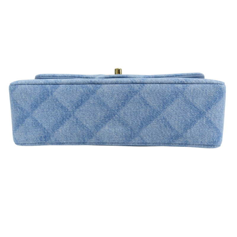 藍色 單寧布 COCO 23 鏈帶肩背包 金釦【CHANEL 香奈兒】 A01113-3