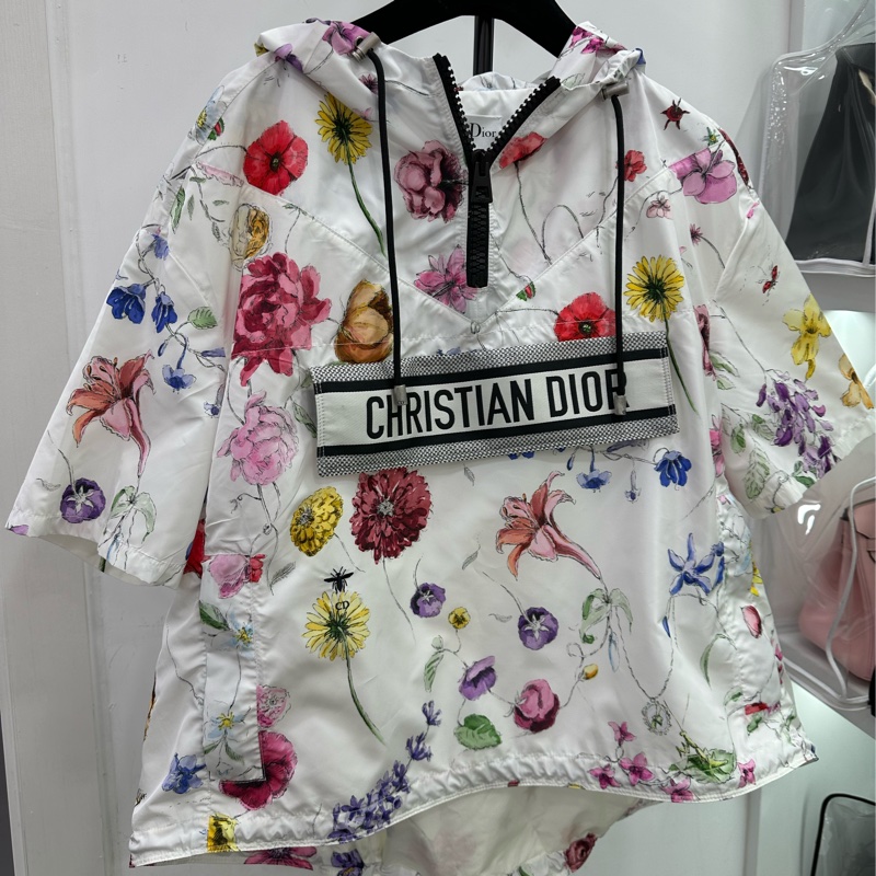 Dior迪奧 花卉短袖連帽夾克外套 XS-0
