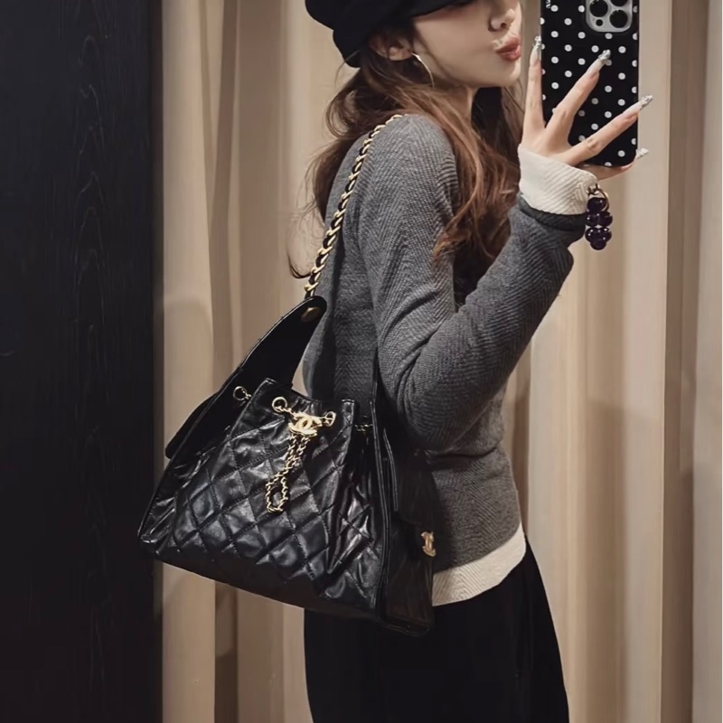 Chanel 香奈兒 爆款 25Bag 小號 荔枝皮 黑金-3