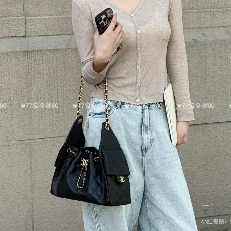 Chanel 香奈兒 爆款 25Bag 小號 荔枝皮 黑金-4