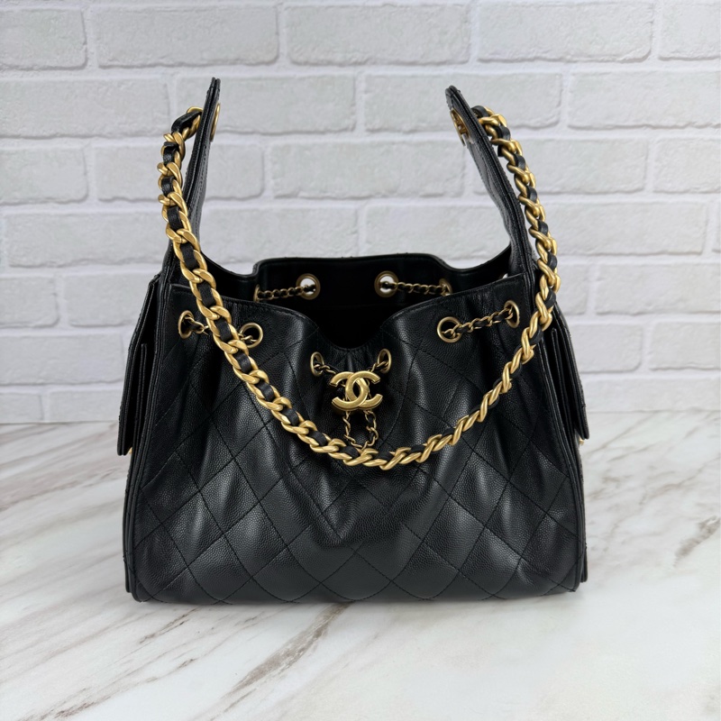 Chanel 香奈兒 爆款 25Bag 小號 荔枝皮 黑金-5