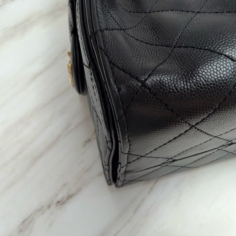 Chanel 香奈兒 爆款 25Bag 小號 荔枝皮 黑金-7