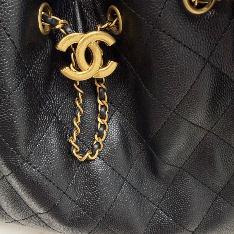 Chanel 香奈兒 爆款 25Bag 小號 荔枝皮 黑金-13
