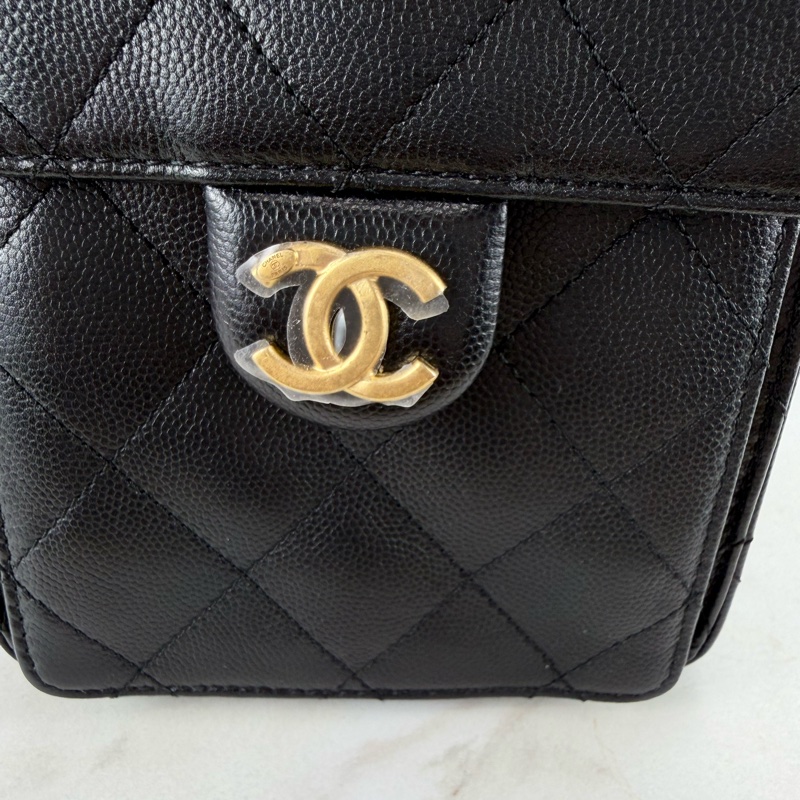 Chanel 香奈兒 爆款 25Bag 小號 荔枝皮 黑金-15