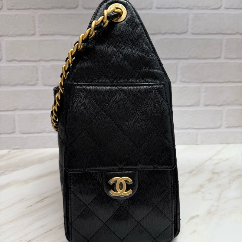 Chanel 香奈兒 爆款 25Bag 小號 荔枝皮 黑金-19