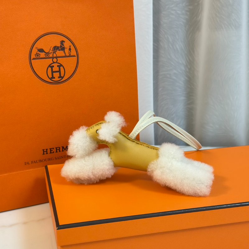 HERMES Budy charm狐狸犬 - 稻草黃 / 奶昔白 K-0
