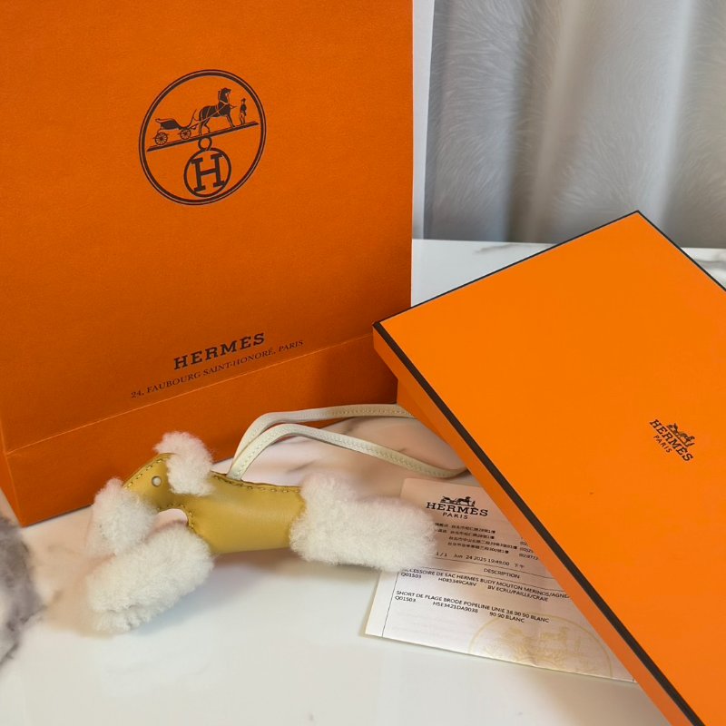 HERMES Budy charm狐狸犬 - 稻草黃 / 奶昔白 K-5