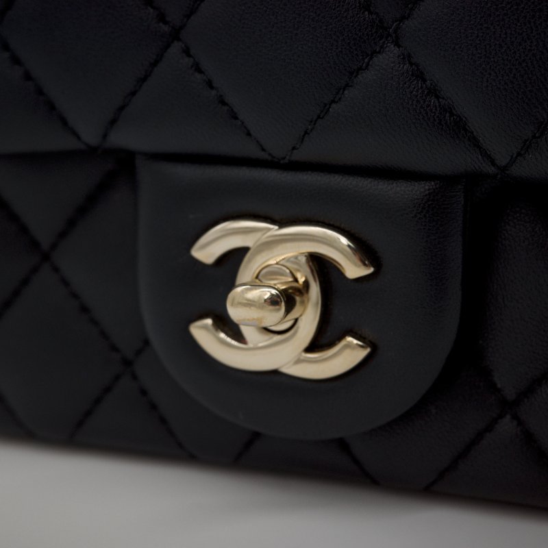 Chanel 香奈兒 2023 Mini Flap Bag 經典菱格紋 Pearl Crush方胖子 ⚽️足球金球 可調節鍊條 小牛皮 鏈條包 肩背包-6