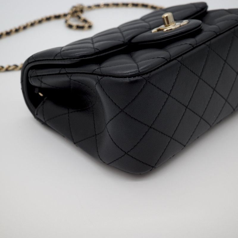 Chanel 香奈兒 2023 Mini Flap Bag 經典菱格紋 Pearl Crush方胖子 ⚽️足球金球 可調節鍊條 小牛皮 鏈條包 肩背包-11