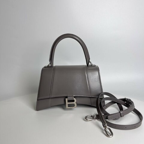 BALENCIAGA 593546 灰銀沙漏包 S