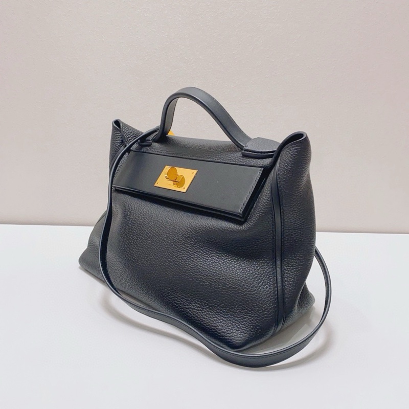 98新Hermes 爱马仕黑色2424-29小号金扣单肩包-6