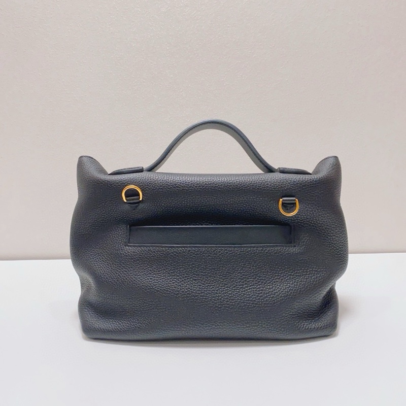 98新Hermes 爱马仕黑色2424-29小号金扣单肩包-9