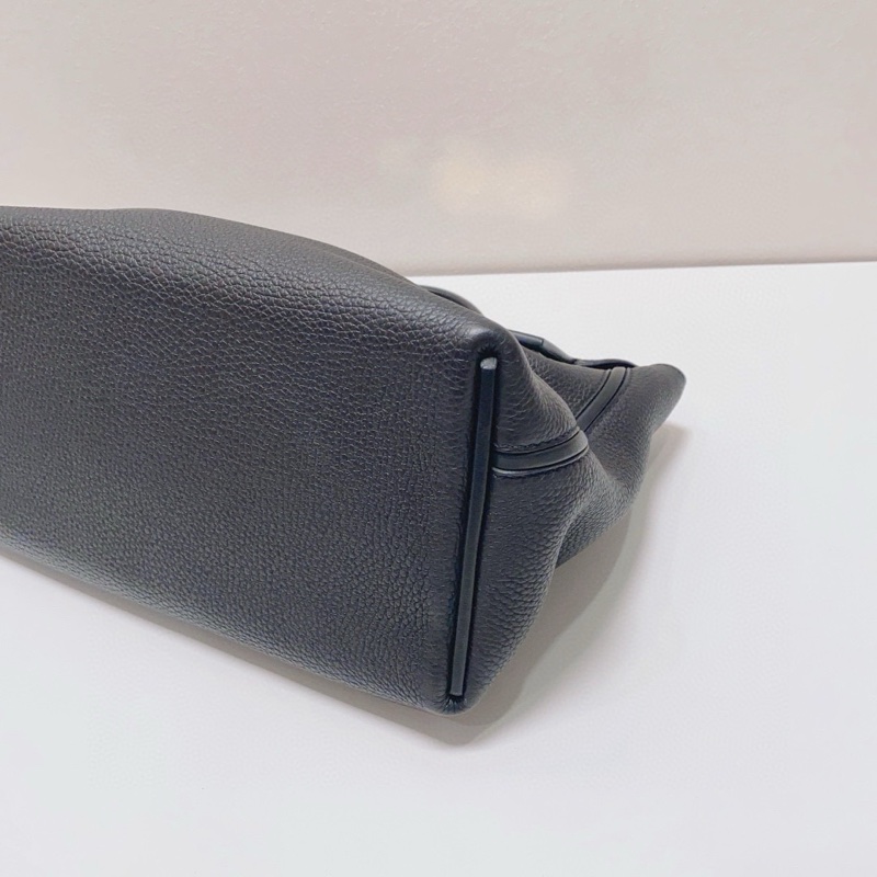 98新Hermes 爱马仕黑色2424-29小号金扣单肩包-10