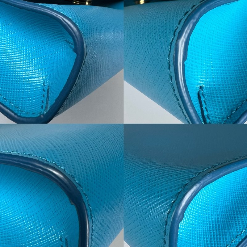 FERRAGAMO 藍色蝴蝶結金鍊包-8