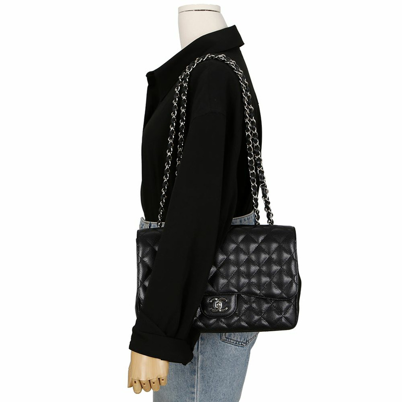 CHANEL Caviar經典大翻蓋單肩斜背包 A58600-10