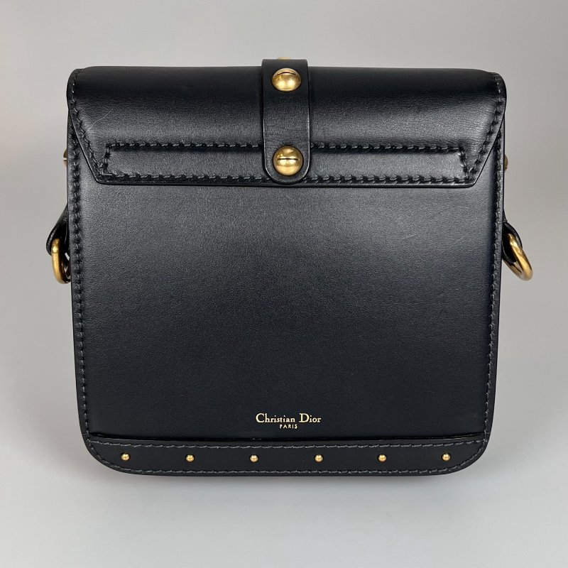 DIOR  黑金皮革鎖頭郵差包-1