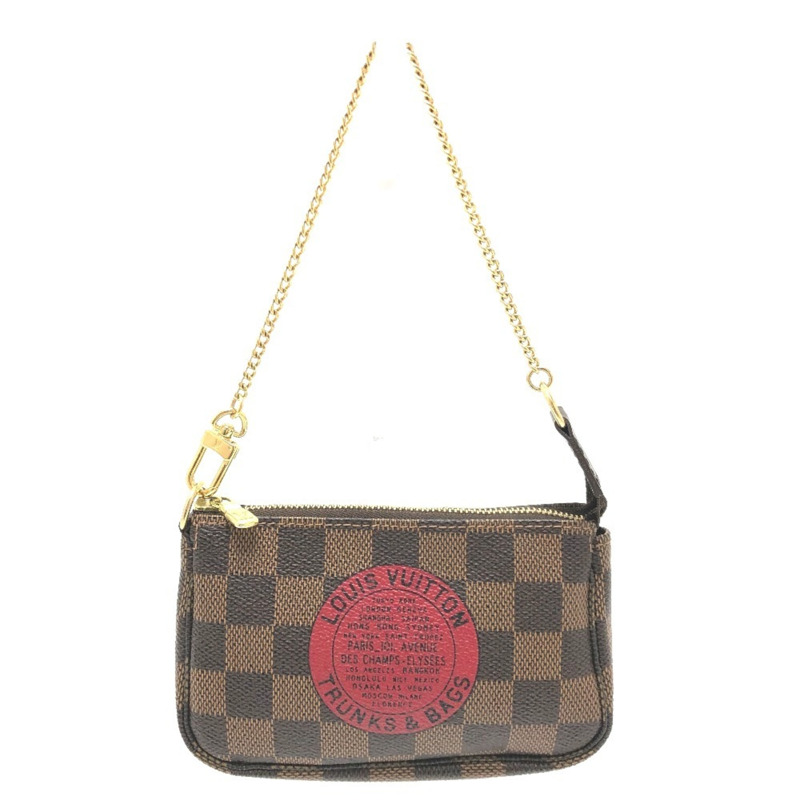 路易威登 N58011 迷你 Pochette Accessoires T&B 包袋配件包 Damier 帆布 女士 Ebene 棕色-0