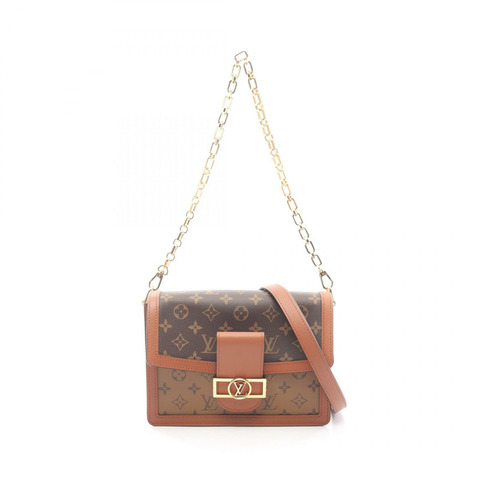 路易威登 Dauphine MM 鏈條單背包 M44391 Monogram Reverse 棕色二手