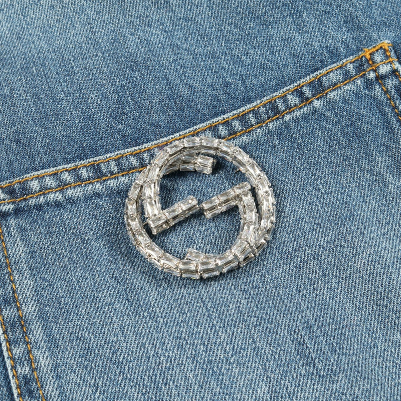 GUCCI 水洗有機牛仔襯衫外套 772882 棉質 海軍藍 二手 女款 #40-7