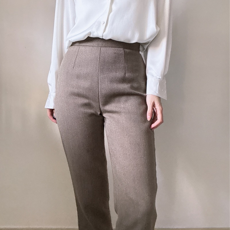 Valentino Garavani 純羊毛高腰西褲 意大利製 XS-S 棕色-1