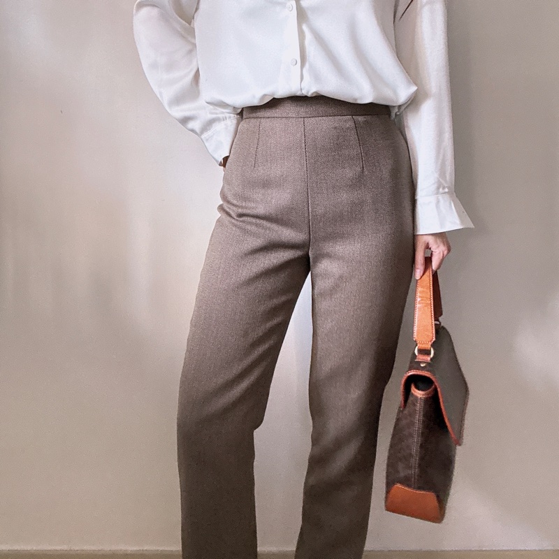 Valentino Garavani 純羊毛高腰西褲 意大利製 XS-S 棕色-2