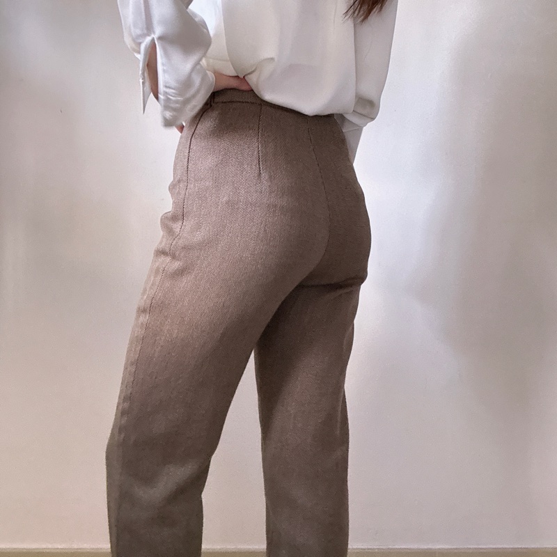 Valentino Garavani 純羊毛高腰西褲 意大利製 XS-S 棕色-5