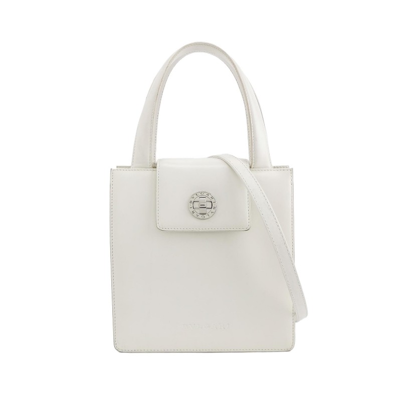 Bvlgari牛皮純色金屬扣單肩包-0