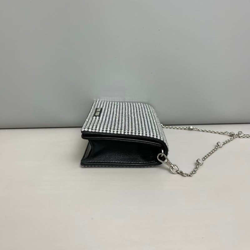 Miu Miu滿水鑽寶石鏈條 斜背包 肩背包-4