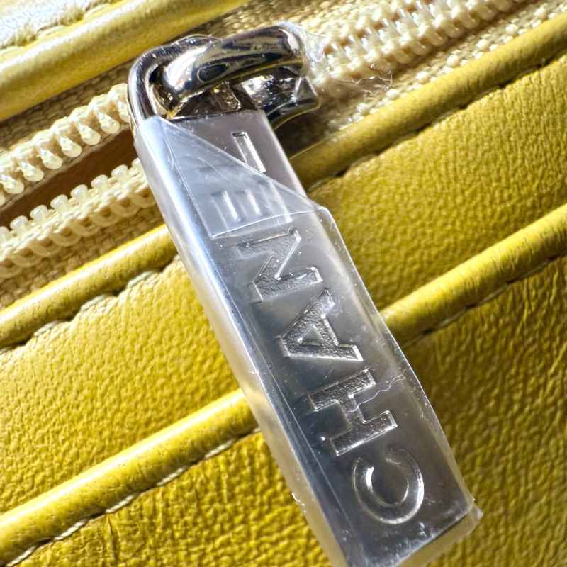 Chanel芥末黃羊皮淡金釦提把Coco20 AS2431-14