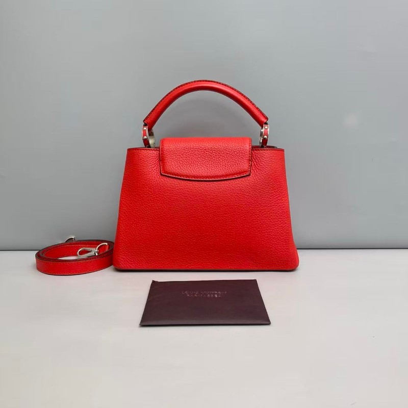 LV路易威登Capucines bb紅色牛皮荔枝紋 肩背包-1