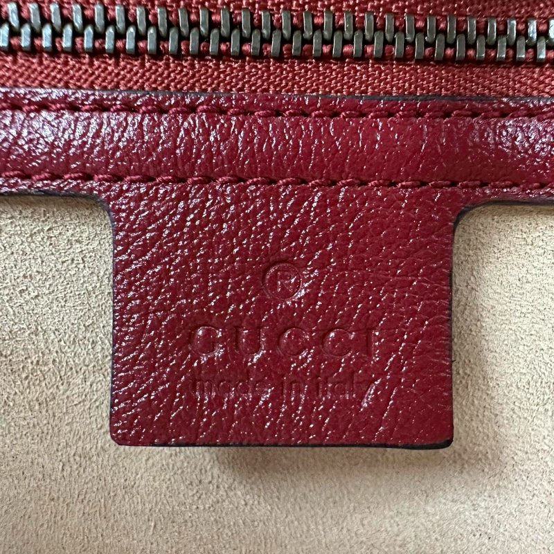 GUCCI Marmont黑紅皮革翻蓋鏈包-6