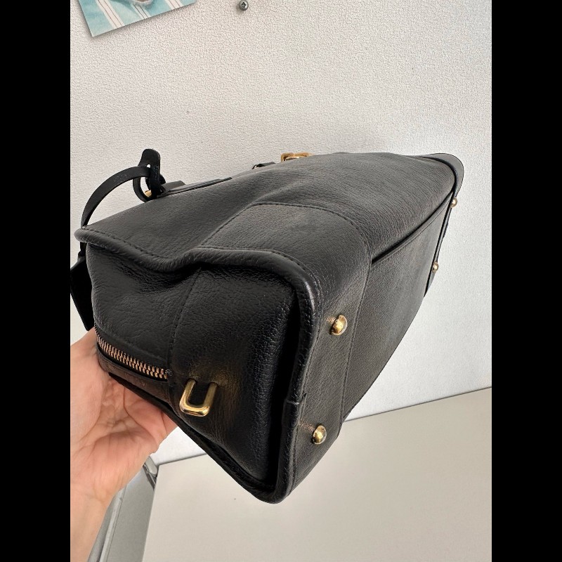 Loewe 黑色亞馬遜手提包 肩背包 後配肩帶-8