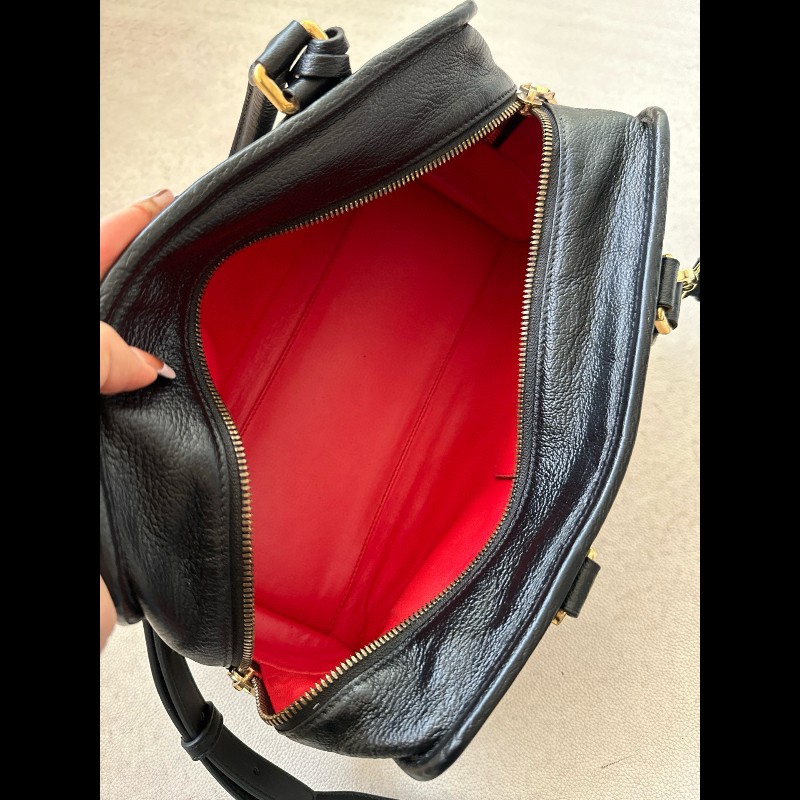 Loewe 黑色亞馬遜手提包 肩背包 後配肩帶-10