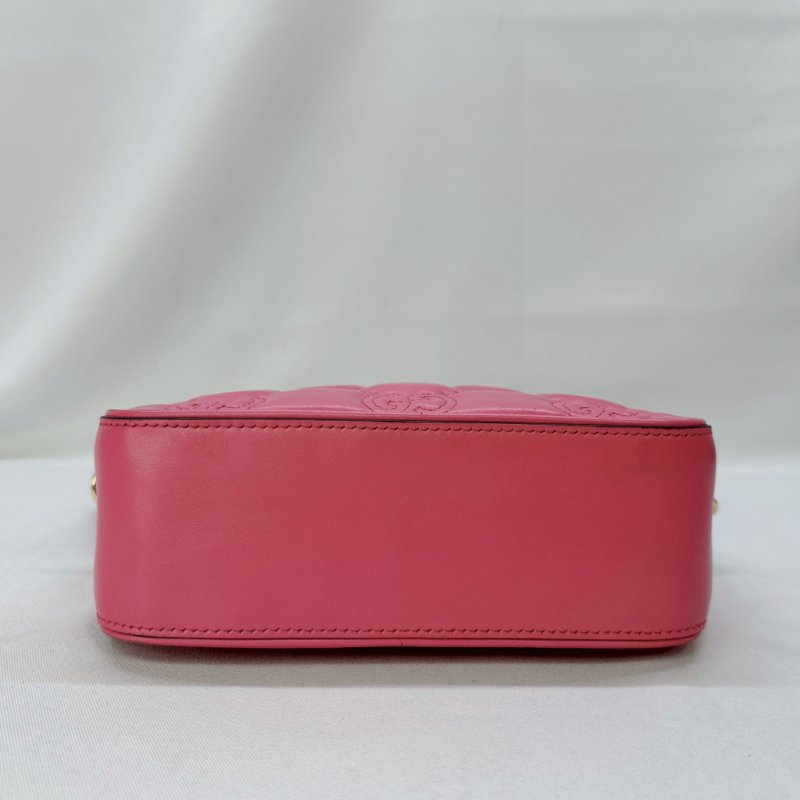 GUCCI 粉色絎縫皮革相機包-8