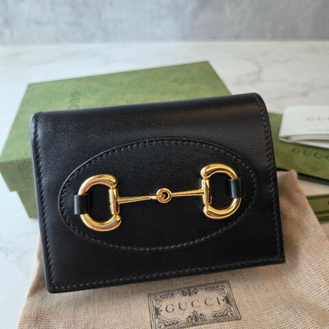 ​🖤【全新正品】GUCCI Horsebit 1955 馬銜扣黑色皮革短夾/皮夾 (附全套包裝) 🖤