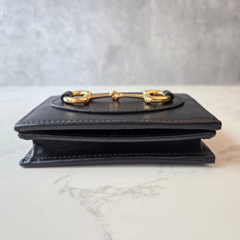 ​🖤【全新正品】GUCCI Horsebit 1955 馬銜扣黑色皮革短夾/皮夾 (附全套包裝) 🖤-3