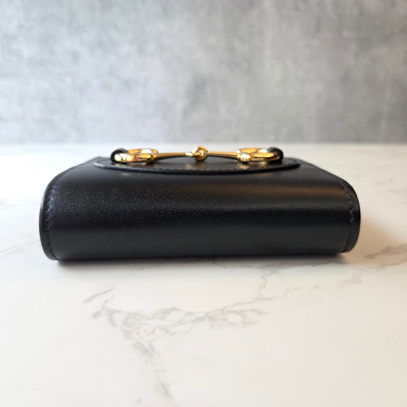 ​🖤【全新正品】GUCCI Horsebit 1955 馬銜扣黑色皮革短夾/皮夾 (附全套包裝) 🖤-5