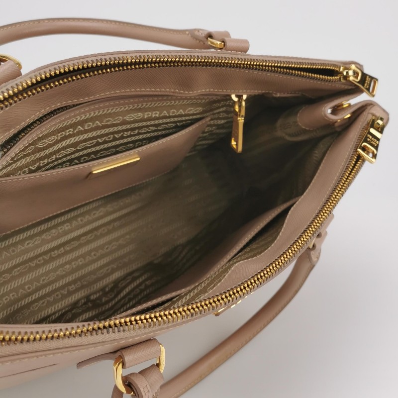 Prada Galleria殺手包大號牛皮純色三角徽標手提包-6