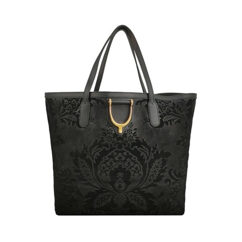 Gucci牛皮翻毛皮拼皮花紋單肩包