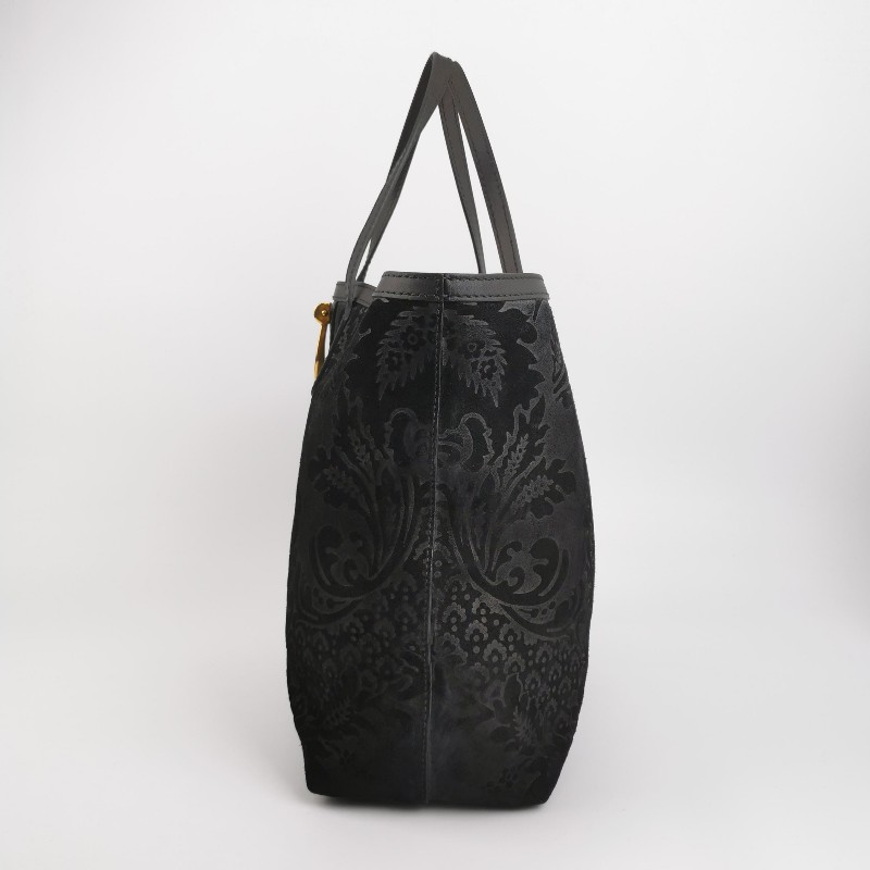 Gucci牛皮翻毛皮拼皮花紋單肩包-2